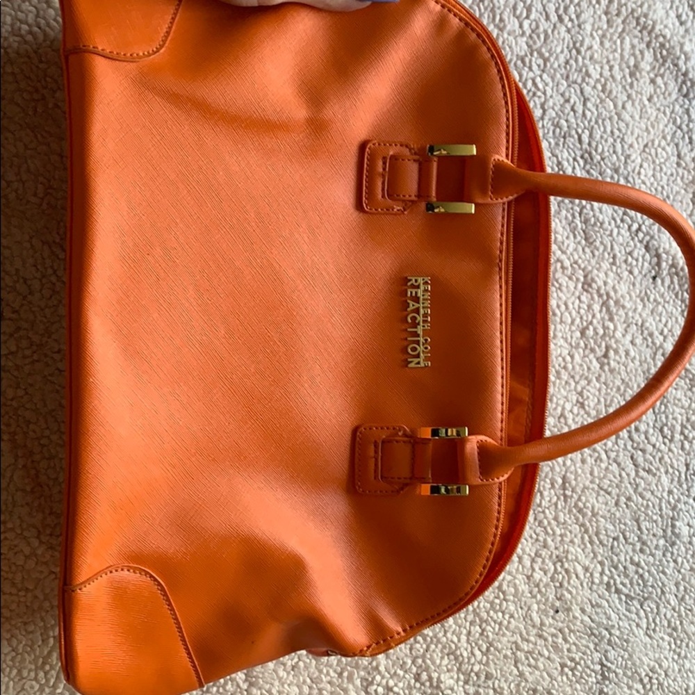 Kenneth Cole large dome satchel in vibrant orange color - Picture 4 of 10